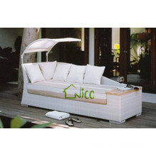 SL-(55) outdoor patio furniture PE rattan sofa cum bed/ sleeper sofa